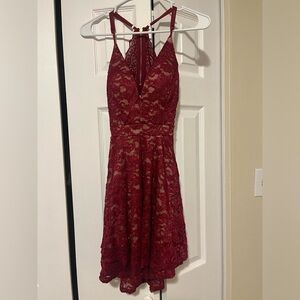 Size S Red Sparkly Lace Dress